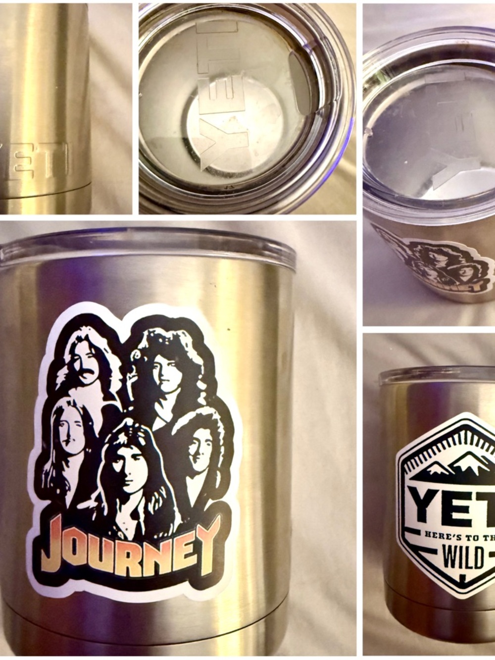 Yeti Stainless Steel Tumbler with Black & White Journey Sticker